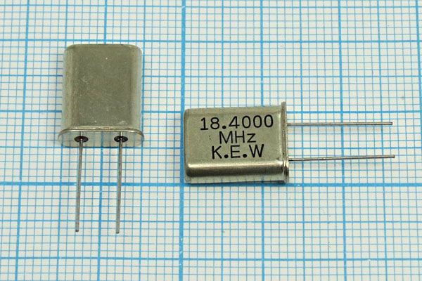Кварцевый резонатор 18,4 МГц - 18400 HC49U 20 1Г (KEW)