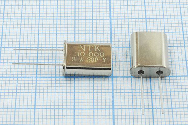 Кварцевый резонатор 30 МГц - 30000 HC49U 20 25 1Г (NTK)