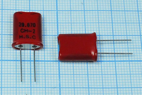 Кварцевый резонатор 29,67 МГц - 29670 HC49U 32 3Г +SL (HSC)