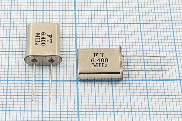 Кварцевый резонатор 6,4 МГц - 6400 HC49U 16 U[FT] 1Г (FT 6.400 MHz)