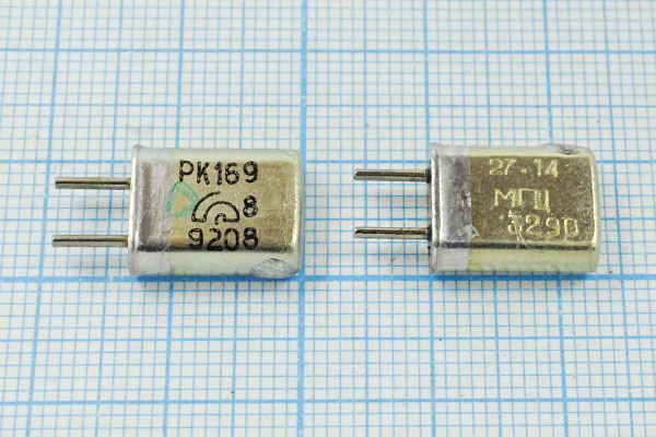Кварцевый резонатор 27,14 МГц - 27140 HC50U 20 20/-10~60C РК169МА-7АП 3Г