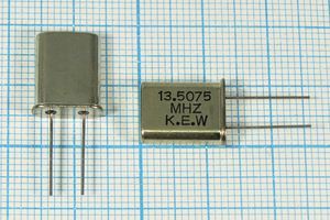 Кварцевый резонатор 13,5075 МГц - 13507,5 HC49U 20 1Г (KEW)