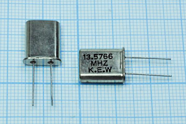 Кварцевый резонатор 13,5766 МГц - 13576,6 HC49U 20 1Г (KEW)