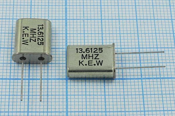 Кварцевый резонатор 13,6125 МГц - 13612,5 HC49U 20 1Г (KEW)