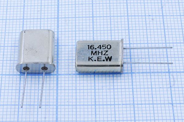 Кварцевый резонатор 16,45 МГц - 16450 HC49U 20 1Г (KEW)