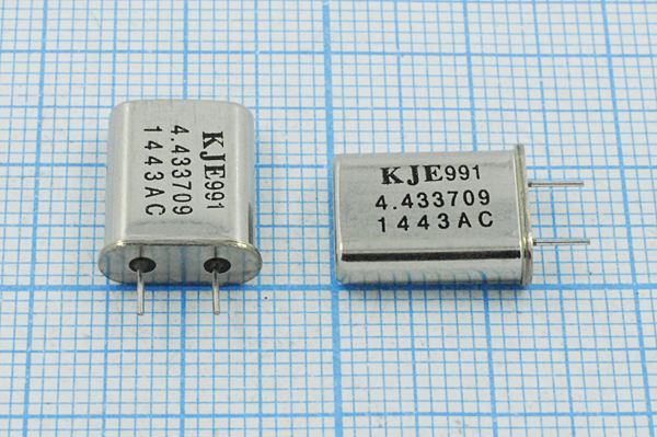 Кварцевый резонатор 4,433709 МГц - 4433,709 HC49U S 1Г 4мм (KJE4.433709)