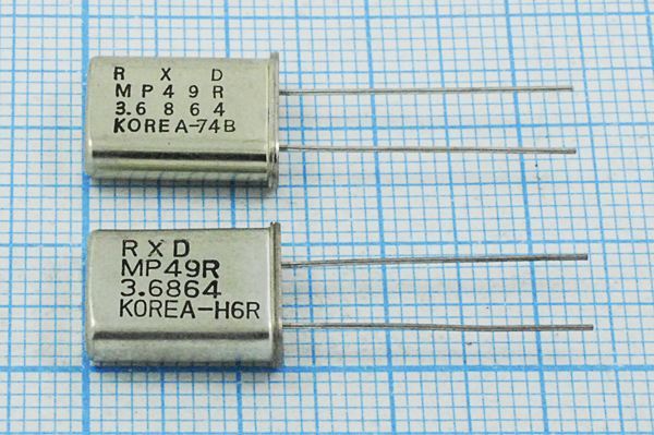 Кварцевый резонатор 3,6864 МГц - 3686,4 HC49U 16 50 MP49 1Г (RXD)