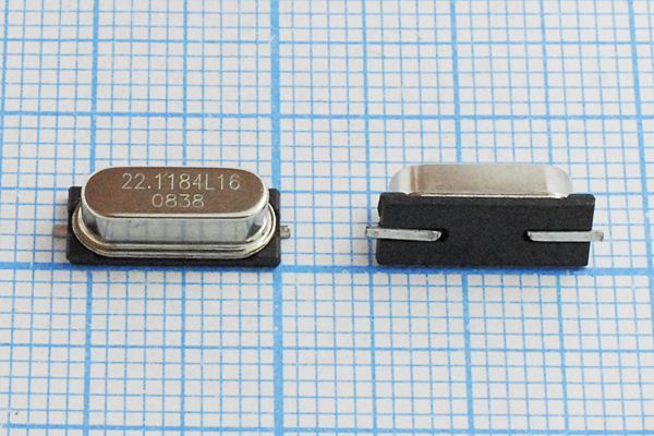 Кварцевый резонатор 22,1184 МГц - 22118,4 SMD49S4 16 20 50/-40~85C 1Г