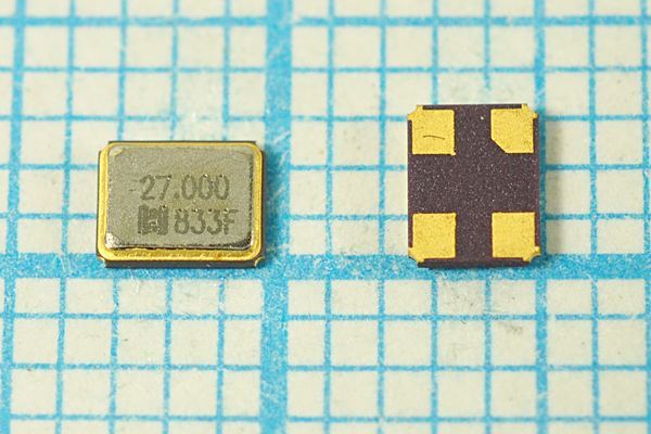 Кварцевый резонатор 27 МГц - 27000 SMD03225C4 12 10 30/-40~85C E3SB 1Г