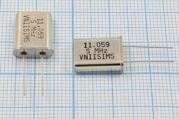 Кварцевый резонатор 11,059 МГц - 11059 HC49U S 15 30/-60~85C РПК01МД-6ДС 1Г