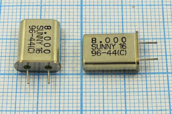 Кварцевый резонатор 8 МГц - 8000 HC49U 16 20 SA[SUNNY] 1Г 5мм (SUNNY16)