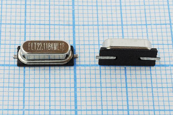 Кварцевый резонатор 22,1184 МГц - 22118,4 SMD49S4 18 30 30/-20~70C HC-49SMA 1Г