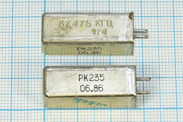 Кварцевый резонатор 0,087475 МГц - 87,475 УД РК235УД 1Г 11x11x28