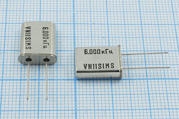 Кварцевый резонатор 6 МГц - 6000 HC49U S 15 30/-40~70C РПК01МД-6ВС 1Г
