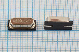 Кварцевый резонатор 4,8 МГц - 4800 SMD49S4 32 20 50/-40~85C 1Г (4.800L32pF)