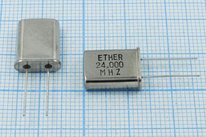 Кварцевый резонатор 24 МГц - 24000 HC49U S 30 1Г (ETHER) BT-Cut Кварцевый резонатор 24 МГц - 24000 HC49U S 30 1Г (ETHER) BT-Cut
