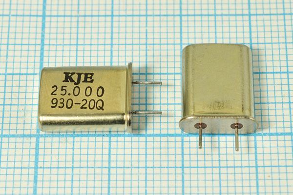 Кварцевый резонатор 25 МГц - 25000 HC49U S 1Г 4мм (KJE 25.000)