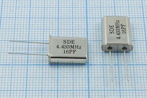 Кварцевый резонатор 4,433619 МГц - 4433,619 HC49U 16 30 49U[SDE] 1Г (SDE16PF)