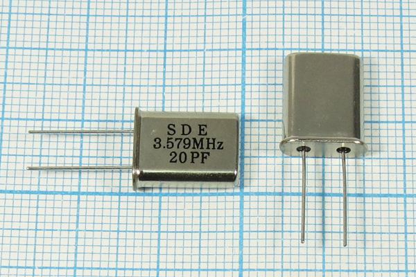 Кварцевый резонатор 3,579545 МГц - 3579,545 HC49U 20 30 49U[SDE] 1Г (SDE20)