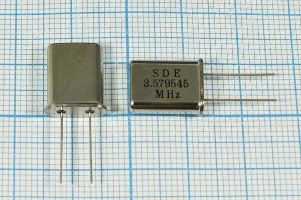 Кварцевый резонатор 3,579545 МГц - 3579,545 HC49U 12 30 49U[SDE] 1Г (SDE3.579545MH