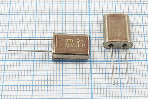 Кварцевый резонатор 6 МГц - 6000 HC49U S 30 30/-10~60C РК367-01МД-8АС 1Г