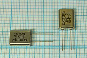 Кварцевый резонатор 10,24 МГц - 10240 HC49U S 15 30/-40~70C РПК01МД-6ВС 1Г Кварцевый резонатор 10,24 МГц - 10240 HC49U S 15 30/-40~70C РПК01МД-6ВС 1Г