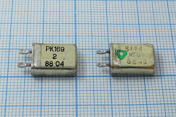 Кварцевый резонатор 6,144 МГц - 6144 МВ 15 40/-40~70C РК169МВ-6ВТ 1Г