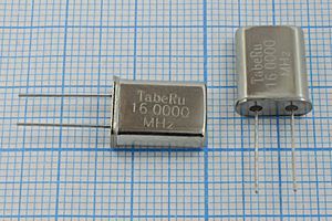 Кварцевый резонатор 16 МГц - 16000 HC49U 16 1Г (TabeRu) Кварцевый резонатор 16 МГц - 16000 HC49U 16 1Г (TabeRu)