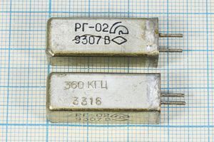 Кварцевый резонатор 0,36 МГц - 360 УД РГ02УД 1Г 11x11x28