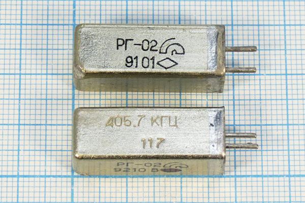 Кварцевый резонатор 0,4057 МГц - 405,7 УД РГ02УД 1Г 11x11x28