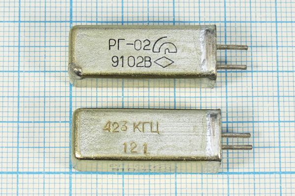 Кварцевый резонатор 0,423 МГц - 423 УД РГ02УД 1Г 11x11x28