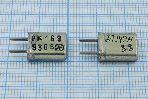 Кварцевый резонатор 27,14 МГц - 27140 HC25U РК169МА 3Г (27.140М РК169)