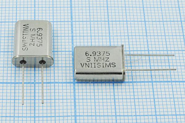 Кварцевый резонатор 6,9375 МГц - 6937,5 HC49U S 15 30/-40~70C РПК01МД-6ВС 1Г