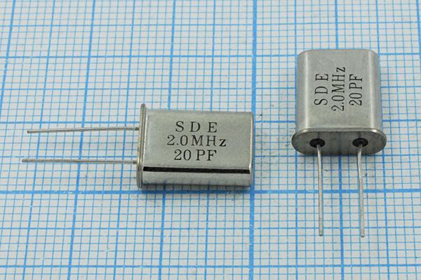 Кварцевый резонатор 2 МГц - 2000 HC49U 20 30 49U[SDE] 1Г Rs300 Ом (SDE 20PF