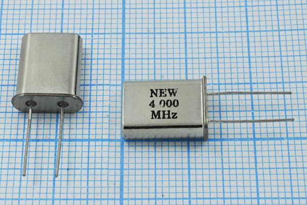 Кварцевый резонатор 4 МГц - 4000 HC49U 16 30 AA[NEW] 1Г (NEW 4000 MHz)