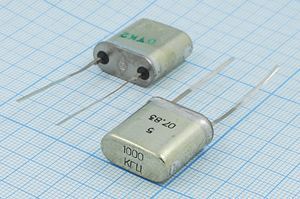 Кварцевый резонатор 1 МГц - 1000 HC33U 15 75/-40~70C РГ06ББ-14ГУ 1Г