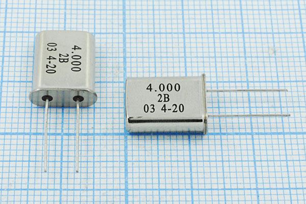 Кварцевый резонатор 4 МГц - 4000 HC49U 20 1Г (4,000 2B034-20)