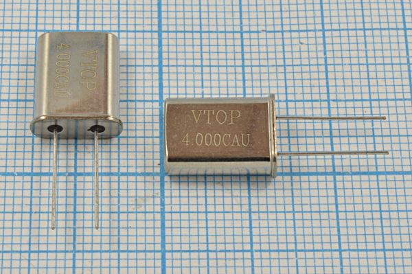 Кварцевый резонатор 4 МГц - 4000 HC49U 20 1Г (VTOP 4.000CAU)