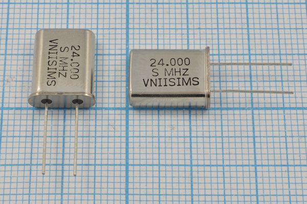Кварцевый резонатор 24 МГц - 24000 HC49U S 15 30/-40~70C РПК01МД-6ВС 1Г