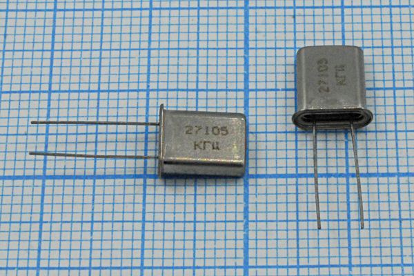 Кварцевый резонатор 27,105 МГц - 27105 HC45U S РК45 ХСР 1Г