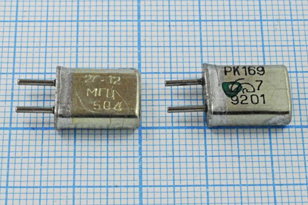 Кварцевый резонатор 27,12 МГц - 27120 HC25U S РК169МА 3Г (27.12 МГЦ РК169)