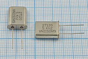 Кварцевый резонатор 27,12 МГц - 27120 HC49U S 15 30/-10~60C РПК01МД-6АС 3Г
