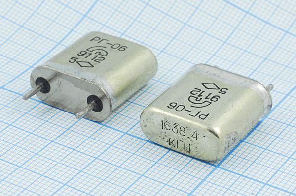 Кварцевый резонатор 1,6384 МГц - 1638,4 HC6U S 15 20/-10~60C РГ06БА-6АП 1Г