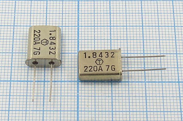 Кварцевый резонатор 1,8432 МГц - 1843,2 HC49U 32 1Г (1.8432 220A 7G)