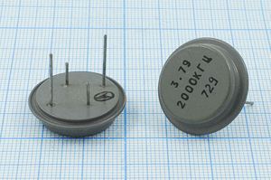 Кварцевый резонатор 2 МГц - 2000 ТБ /-60~105C ТБ 1Г