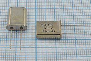 Кварцевый резонатор 3,6864 МГц - 3686,4 HC49U 18 1Г (3.686 MHz H.S.C) Кварцевый резонатор 3,6864 МГц - 3686,4 HC49U 18 1Г (3.686 MHz H.S.C)
