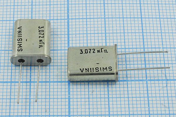 Кварцевый резонатор 3,072 МГц - 3072 HC49U 16 20 30/-10~60C РПК01МД-7АС 1Г