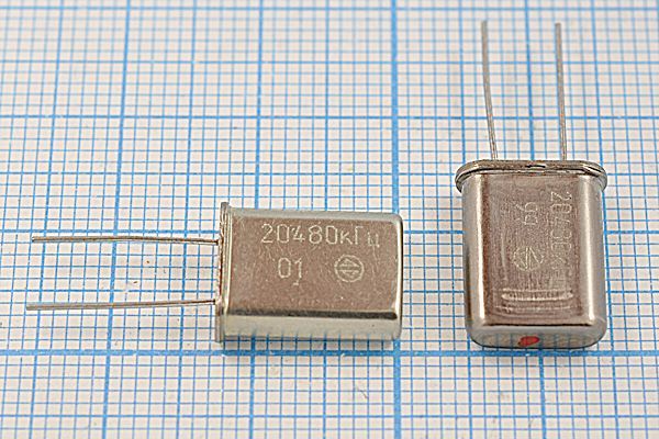 Кварцевый резонатор 20,48 МГц - 20480 HC49U 24 15 РК374МД 1Г