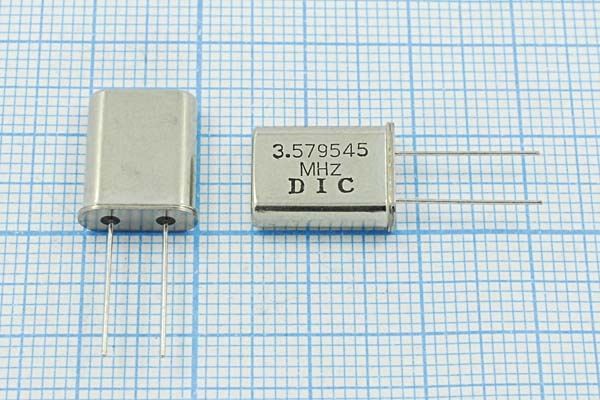 Кварцевый резонатор 3,579545 МГц - 3579,545 HC49U 12 1Г (DIC)