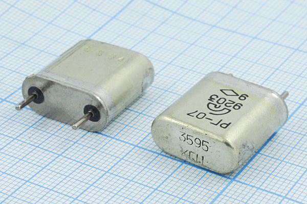 Кварцевый резонатор 3,595 МГц - 3595 HC6U 15 40/-40~70C РГ07БА-6ВТ 1Г